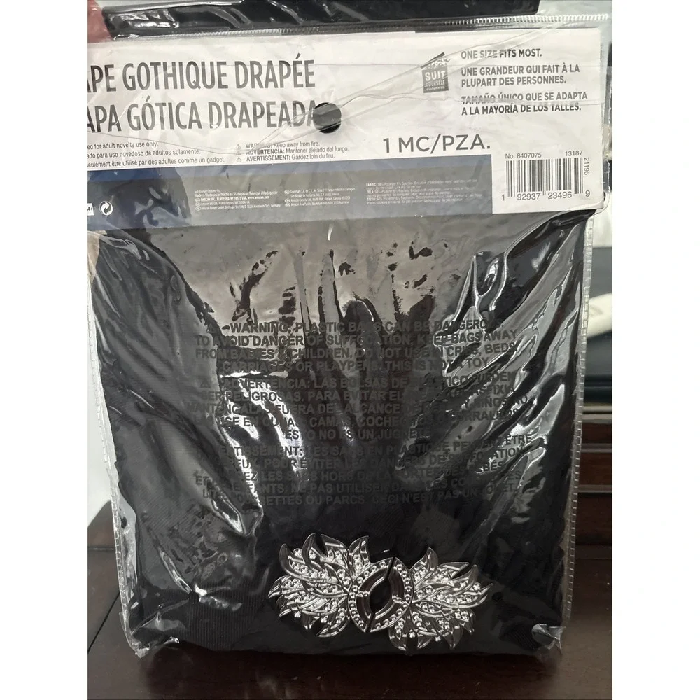Draped Gothic Cape - Black - Gothic - Medieval - Costume - One Size